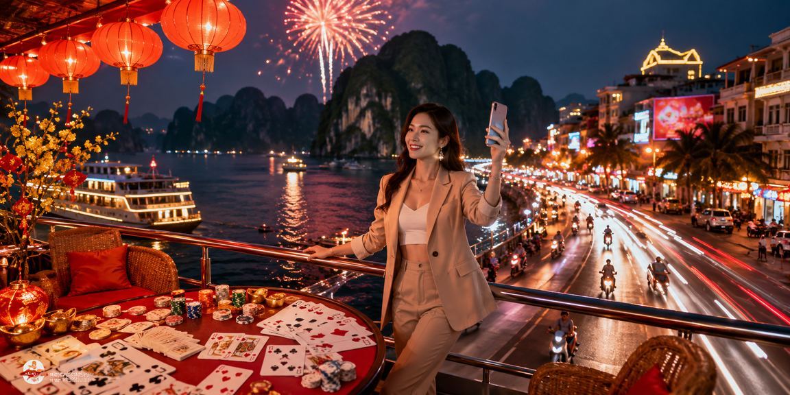 Không gian giải trí neon rực rỡ trên vịnh Hạ Long
