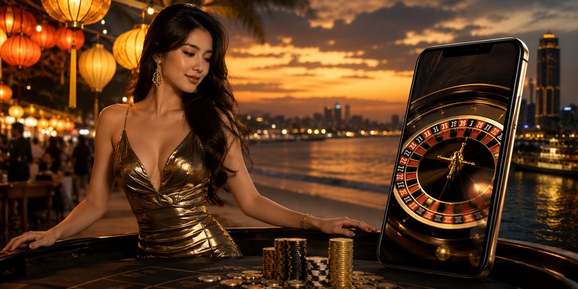 Không khí chợ đêm Sài Gòn kết hợp với trải nghiệm roulette và giải trí trực tuyến